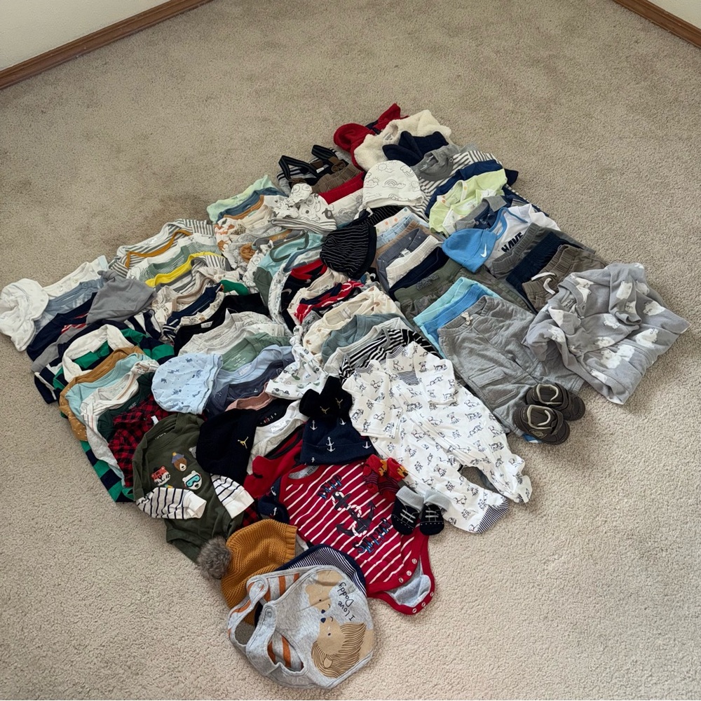 3 Month Preowned Baby Boy Clothing Bundle – 100+ Pieces - Picture 3 of 4